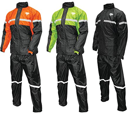 Nelson-Rigg unisex adult Sr-6000 Stormrider Motorcycle Rain Suit, Orange/Black, Small US