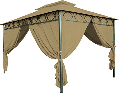 Ersatzdach für Pavillon Cape Town 4x3 in braun - Pavillondach wasserdicht - PVC Beschichtung