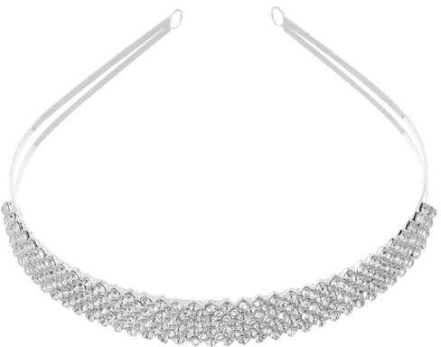 rosenice Strass Braut Diadem Kristall Haarreif Silber Glitzer Haarband Für Hochzeit Verlobung Und Festliche Anlässe 6X5X0.8 Zoll