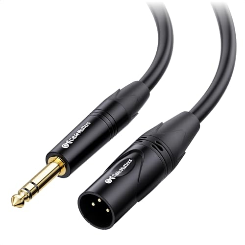 Cable Matters XLR to 6.35mm Cable 1.8 m Male to Male (XLR to TRS Jack Cable) Compatible with Microphone in Black