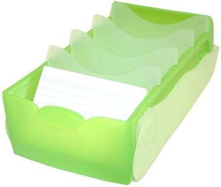 HAN 998 Karteibox CROCO A8, Polypropylen (PP), 500 Stück, A8 quer, 97 x 67 x 191 mm (3, grün-transluzent)