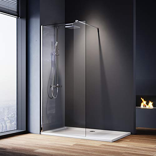 ELEGANT 700mm Wet Room Shower Screen Panel 8mm Easy Clean Glass Walk in Shower Enclosure