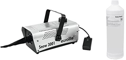 EUROLITE Set Snow 3001 Schneemaschine + Schneefluid 1l | Kraftvolle Mini-Schneemaschine inklusive 1l Schneefluid für Kunstschnee