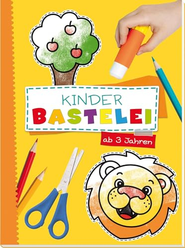 TRÖTSCH - Kinderbastelei ab 3 Jahren | Bastelbuch mit einfachen Formen zum Ausmalen, Ausschneiden und Kleben: Perfektes erstes Bastelbuch mit fröhlich bunten Bastelbögen für kreative Kinder