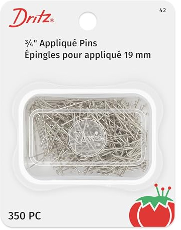 Dritz 42 Appliqué Pins, 3/4-Inch (350-Count), Nickel