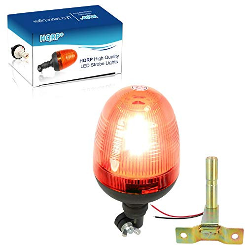 HQRP Flexible Pipe Mount/Low Profile Amber Beacon Emergency Hazard Warning Safety LED Strobe Lights for Golf Cart, Truck, Tractor, Forklift, ATV, UTV, Snow Plow, Excavator, etc.