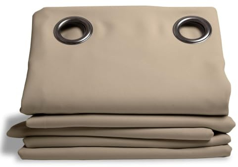 Moondream LumenControl™ Verdunkelungsvorhang | Licht+Sonnenschutz | EU Herstellung | Ösen | Beige MC15 | 140B x 260H cm