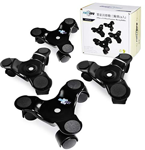 FIRSTINFO H5221x2 | Sollevatore di mobili | per mobili e attrezzature pesanti | Capacità fino a 100 kg Capacità di carico fino a 100 kg per pezzo | trasporto mobili ruote Tri-Dolly girevoli in nylon