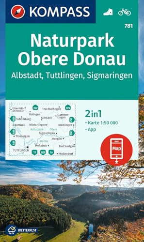 KOMPASS Wanderkarte 781 Naturpark Obere Donau - Albstadt - Tuttlingen - Sigmaringen 1:50.000: mit Aktiv Guide und Radrouten