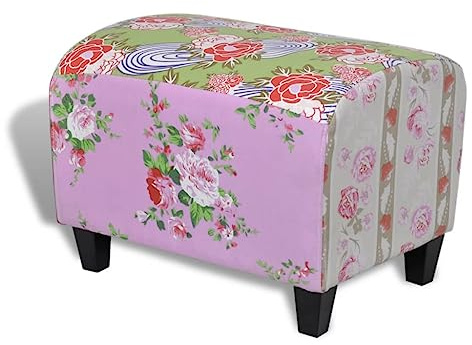 vidaXL Polsterhocker Sitzhocker Fußhocker Schemel Hocker Baumwolle Bunt Patchwork NEU