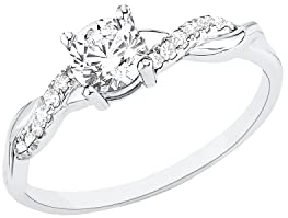 s.Oliver Zirkoniaring für Damen, 925 Sterling Silber, Rhodiniert, Größe: 52