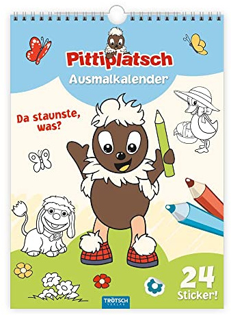 Trötsch Ausmalkalender immerwährend Pittiplatsch: jahresunabhängiger immerwährender Wandkalender
