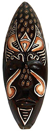 Kunsthandwerk Asien Maske bemalt 30 cm, Holz-Maske aus Bali, Wandmaske