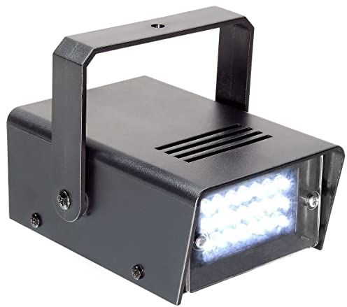 BeamZ Mini Stroboscope 24 LED, DJ Light Effect, Jeu de Lumières, Plafond/Mur, Ambiance Discothèque, Vitesse Réglable, Programmes Automatiques, Haute Intensité, Faible Consommation