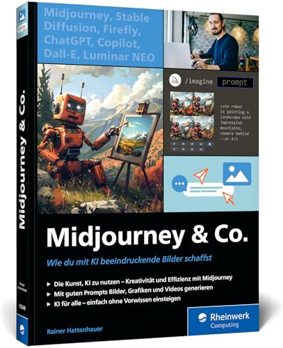 Midjourney u. Co.: Das neue Workbook zur Erstellung von KI-Bildern mit Midjourney. Inklusive Grundlagen, Praxisbeispielen und professionellen Prompts