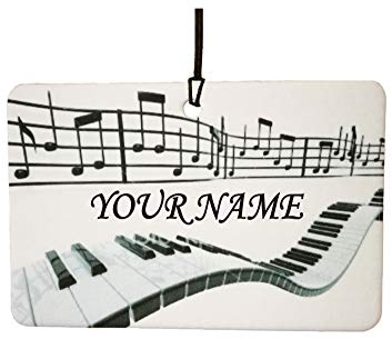 Personalised Musical Notes Car Air Freshener (Custom Fun Birthday/Xmas Christmas Stocking Filler/Secret Santa/Novelty Scented Gift)