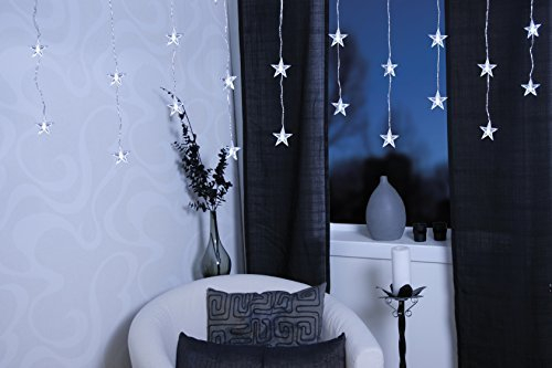 Stern Lichtervorhang 40 x 180 cm Star Curtain mit 20 LED´s cool weis