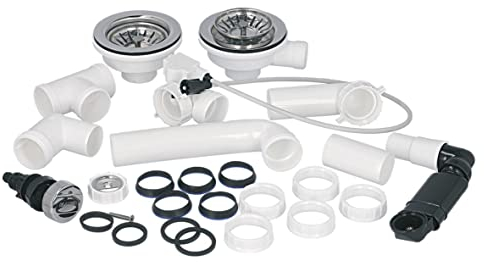 Blanco Ablaufgarnitur 2 x 3,5'' Exzenter - mit Ablauffernbedienung Überlauf rund