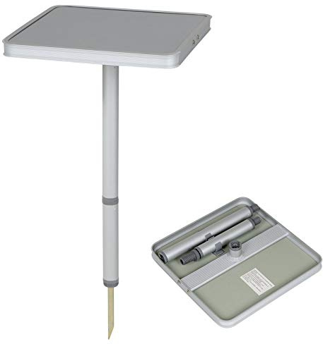 BO-Camp Mini Campingtisch Alu - Beistelltisch Angel Tisch bivvy Hocker - 3 Höhen, Silber