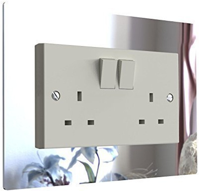 Displaypro Single, Double Light Switch Surround Acrylic Finger Plate Panel Plug Socket (Mirror - Double)
