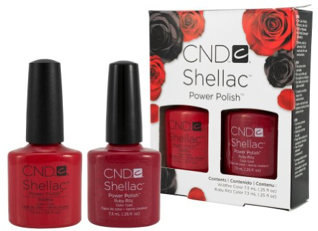 CND Shellac-UV-Nagellack, Set mit Farben „Ruby Ritz“ & „Wildfire“