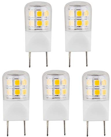 CBconcept UL Listed, 5 Pack, G8 LED Light Bulb (Shorter 35mm Length), 2 Watt, 220 Lumen, NOT Dimmable, Warm White 3000K, 360 degree Beam Angle, 20W Equivalent, JCD Halogen Replacement Bulb