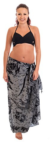 Ciffre Sarong Pareo Wickelrock Strandtuch Handtuch Wickelkleid Strandkleid Schal ca. 170cm x 110cm Gecko Design