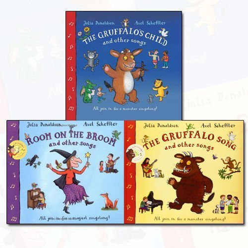 Julia Donaldson Song and Other Songs 3 Books Bundle Collection (The Gruffalo's Child Song and Other Songs, Room on the Broom and Other Songs Book and CD (Book & CD), The Gruffalo Song & Other Songs)