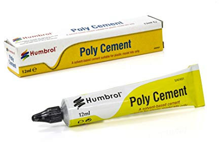 Humbrol AE4021 12ml Poly Cement Tube - Clear quick dry plastic glue for model making