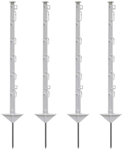 VOSS.farming 120x Kunststoffpfahl, 74cm, Wildpfahl, Großpaket, Weiss, Weidezaun Weidezaunpfahl Elektrozaun Wildabwehr Wildschweinzaun