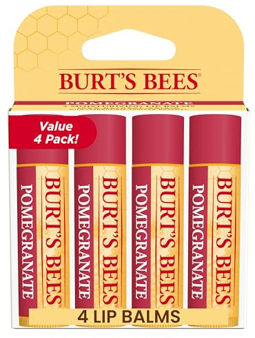 Burt's Bees 100% Natural Lip Balm, Pomegranate, 0.15 Ounce, 4 Count. by Burt's Bees