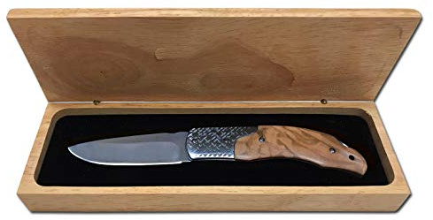 AUSONIA - 26562 TASCHENMESSER MIT EDELSTAHLKLINGE UND EDELSTAHLGRIFF MIT HOLZEINSÄTZEN 18 CM