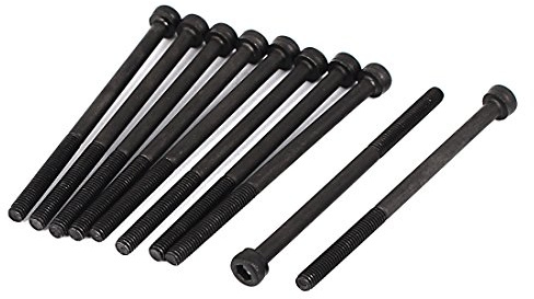 sourcing map 10 Stück 0.5mm Steigung M3 x 50mm 19mm lang Gewinde Schrauben Innensechskant Zylinderkopfschrauben | Zylinderkopfschrauben, M3 x 50mm, 19mm lang