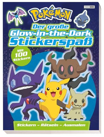 Pokémon: Der große Glow-in-the-Dark Stickerspaß: Stickern - Rätseln - Ausmalen: Activityblock mit 100 Glow-in-the-Dark-Stickern