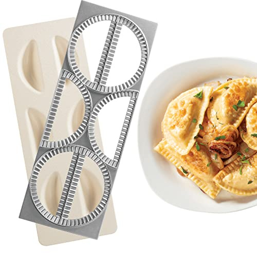 CucinaPro Pierogi Maker w Tray & Press- Make 6 Pierogis, Dumplings at Once