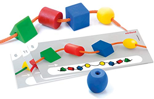 Miniland Fädelspiel ab 3 Jahren, Early STEM - Activity Shapes
