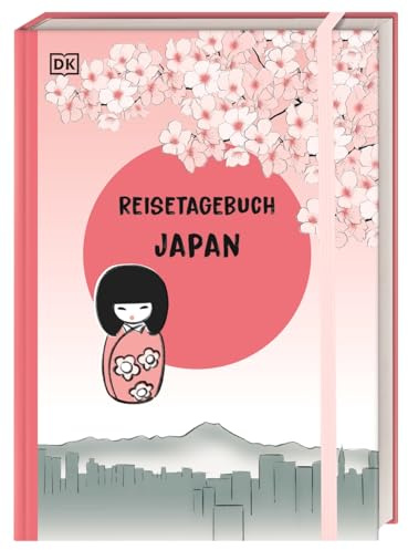 Reisetagebuch Japan: Tagebuch zum Ausfüllen für deine Japan-Reise. Urlaubstagebuch im A5-Format mit Einstecktasche, Gummiband und Platz für Stempel