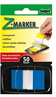 Haftmarker Film 50Bl blau SIGEL HN492 ZMarker 39x69mm