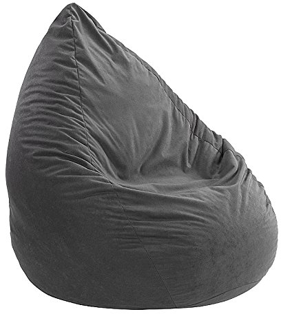 Saco de Asiento – Manta Saco – Chill Saco – samtweich – 110 cm de Altura en 9 Colores Diferentes, Antracita, 110 cm