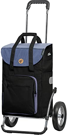 Andersen Einkaufstrolley - klappbar - 45 Liter - mit Kühlfach - belastbar 60 kg - Stahlgestell - Trolley - Metallspeichen-Rad Ø 25 cm - Royal Shopper Steel Wismar schwarz