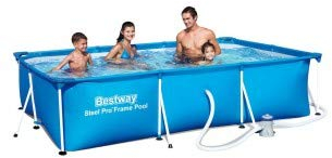 Bestway - mod. 56411 - Piscina rettangolare fuori terra, con motore Bestway, dimensione: 300 x 201 x 66 cm