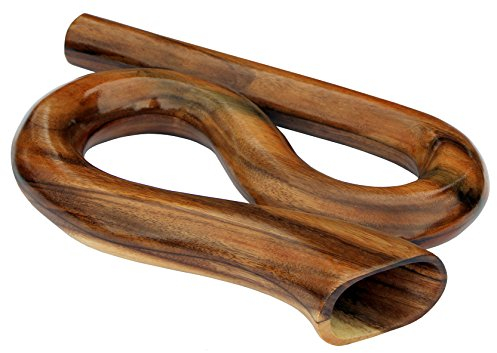 Wogeka rundes Didgeridoo 40 cm in Holzfarbe – handgefertigtes Blasinstrument aus Soar-Holz – Travel Didge & Holzinstrument – kompakt, klangstark & authentisch DID104
