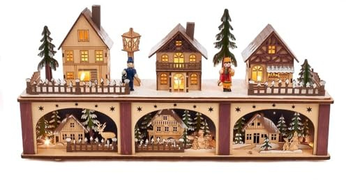 Kurt Adler Battery-Operated LED Wooden Village Houses