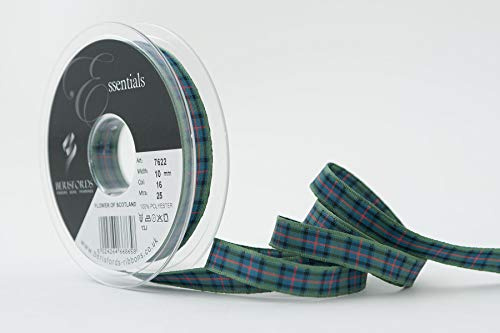 Berisfords Polyester tartan, Flower of Scotland, 10,4 x 10,4 x 1,6 cm
