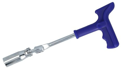 Carpoint Zündkerzenschlüssel T-Griff 16mm | Ergonomischer T-Griff | Robustes Stahl-Design | Doppelte Scharnierfunktion | Kompakt und handlich für Mechaniker