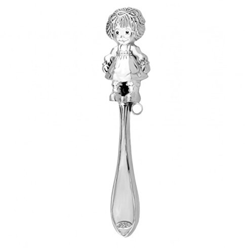 SILBERKANNE Babyrassel Silber 925 Sterling für Mädchen – Echt-Silber Rassel 14 cm – Hochwertige Verarbeitung inkl. Geschenkbox