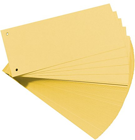 Original Falken 100er Pack Premium Karton-Trennstreifen. Made in Germany. 10,5 x 24 cm gelb Trennlaschen Trennblätter Ordner Register Blauer Engel | Made in Germany Trennblätter Trennlaschen Ordner Register Kalender Blauer Engel