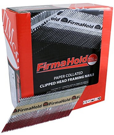 TIMCO FirmaHold Collated Clipped Head Nails - Trade Pack - Ring Shank - Bright - Box of 3300 (Packagaing May Differ)