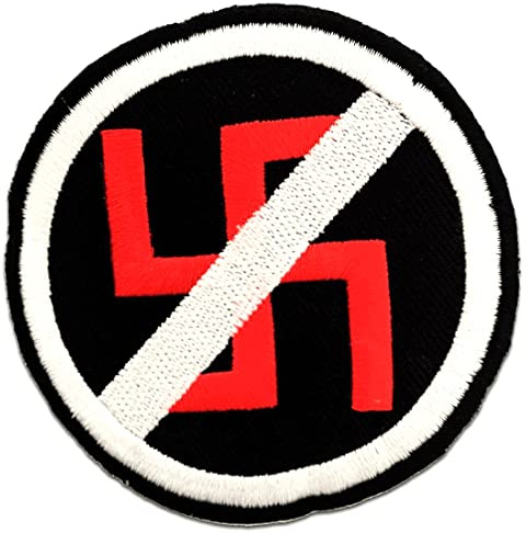 Catch the Patch Anti Nazi - (Größe: Ø 7,5 cm) Aufnäher, Bügelbilder, Aufbügler, Applikationen, Patches, Sticker zum Aufbügeln oder Aufnähen – für Kleidung, Taschen, Jacken