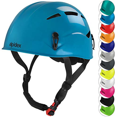 ALPIDEX Casco per arrampicata de adolescenti e adulti EN 12492 casco alpinismo en diversi colori, Colore:turquoise blue